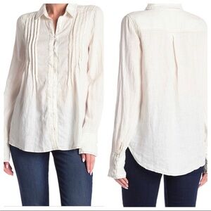 Free People Breezy Mornings Linen Top